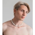 thumbnail image 4 of Aleasha 10mm Faux Pearl Necklace for Women Men 20" Round White Pearl Strand Wedding Jewelry (20inches, 10mm pearl, White), 4 of 5