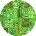 thumbnail image 1 of Ahgly Company Indoor Round Patchwork Green Transitional Area Rugs, 4' Round, 1 of 1