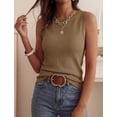 thumbnail image 4 of PRETTYGARDEN Tank Top for Women Summer Sleeveless Sweater Tops Spring Business Casual Work Shirts Ribbed Knit Blouses, 4 of 10
