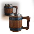 thumbnail image 1 of Wooden Barrel Mug Large Capacity Stainless Steel Tankard Unique Drinking Cup For Pub/Home Use Coffee Mugs Set with Rack Goblets Glassware Vintage Insulated Cups Vacuum Insulated Mug Ceramic Mark Cup, 1 of 4