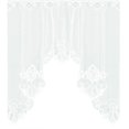 thumbnail image 2 of yulier Floral Lace Sheer Rod Pocket Kitchen Curtain Valance, Vintage Embroidered Short Swag Curtain for Kitchen Bathroom Living Room Small Window Decor, 47" x 41", White, 2 of 5