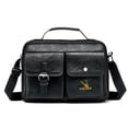 thumbnail image 2 of Bolso Bandolera Cuero PU para Hombre Vintage Bolsos Pequeños Con Múltiples Bolsillos (negro), 2 of 9