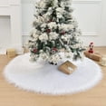 thumbnail image 3 of 30'' Christmas Tree Skirt Plush Faux Fur Mat Home Xmas Floor Cover Ornament Deco, 3 of 10