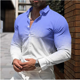 thumbnail image 1 of Camisa estampada de lunares degradados de color sólido de alta definición para hombre, top informal de primavera y verano en 10 colores, novedad, 1 of 6