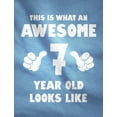 thumbnail image 2 of Tstars Kids' 7th Birthday T-Shirt - This Is What an Awesome Looks Like Graphic Tee - M, Purple, 2 of 7