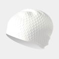 thumbnail image 1 of YOOSMATIC Swim Cap,Anti-Slip Water Drop Swim Cap for Long Hair, Silicone Swimming Caps for Women Men Adults White, 1 of 4