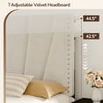 thumbnail image 3 of EnHomee Queen Bed Frame with Upholstered Headboard Bed Frame with LED Lights & Charge Station , Noise Free, 3 of 11