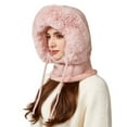 thumbnail image 4 of 3 In 1 Beanie Hat for Women Fashion Clothing Women's Hats & Caps Face Mask Cozy Winter Scarves Pink, 4 of 9