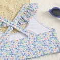 thumbnail image 5 of Bosanter Girls Bathing Suit 2 Piece Bikini Bathing Suit Ditsy Floral Print Ruffles Swimsuit Set Girls Tankini Swimsuit, Blue 3-4T, 5 of 7