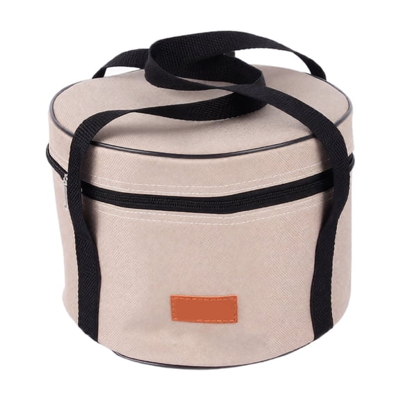 THOPBPRK Cookware Storage Bag Portable Pot Carrying Case Zippered Oven Organizer Outdoor Cooking Gear Holder With Heavy Duty Handles For Camping Picnic Backyard Barbecue , Beige