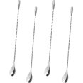 thumbnail image 1 of Juego de 4 cucharas de cóctel de acero inoxidable, cucharas para mezclar, mango largo en espiral, cucharas de ginebra para Martini, cafetería, bar, cucharas de cóctel, batidoras, agitadores de cóctel, 1 of 5