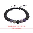 thumbnail image 1 of Bracelets Assortis Mode Réglable Noir Mat Roches Diffuseur Bracelet Perles de Prière Femmes Accessoires Cadeaux pour Hommes Violet, 1 of 6