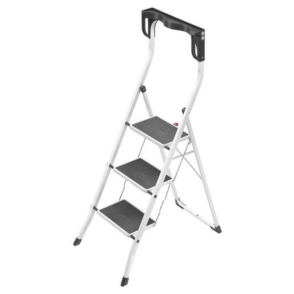 Hailo Folding Step Stool, Non-Slip 3 Step Steel Ladder for Home & Kitchen