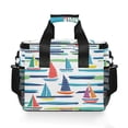 thumbnail image 7 of FORMRS Insulated Cooler Bag 24 Cans Capacity Soft Leakproof Lunch Box with Side Pockets, Colorful Sailboats, 7 of 7