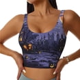 thumbnail image 2 of Lsque Mystery House Halloween Night Printed Women'S Sports Bra, Compression, Moisture Wicking, High-Impact Sports Bra For Women,Supportive sports bra-Large, 2 of 9