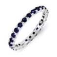 thumbnail image 2 of Auriga Fine Jewelry 925 Sterling Silver Created Sapphire Stackable Ring for Women Size- 9, 2 of 6