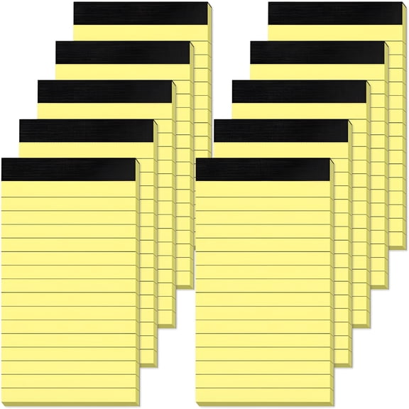 CCOCC Yellow Note Pads 3x5 Small Notepads 3x5 Memo Pads Small Notebooks 3x5 Writing Pads 3x5 Lined Notepads 10 Pack Small Pads of Paper Note Paper Pads Yellow Pocket Notebook 30 Sheets per Notepad