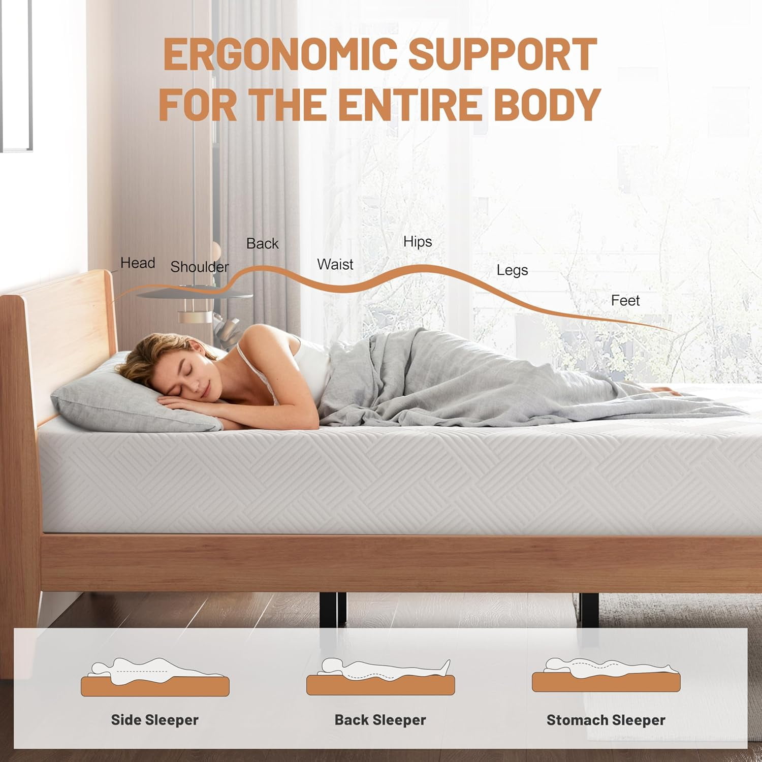 GLZ'HOME 6 Inch King Size Mattress, Gel Cooling Memory Foam King Size Bed Mattress in a Box, Medium Firm Feel & Pressure Relief & Fiberglass Free & CertiPUR-US Certified