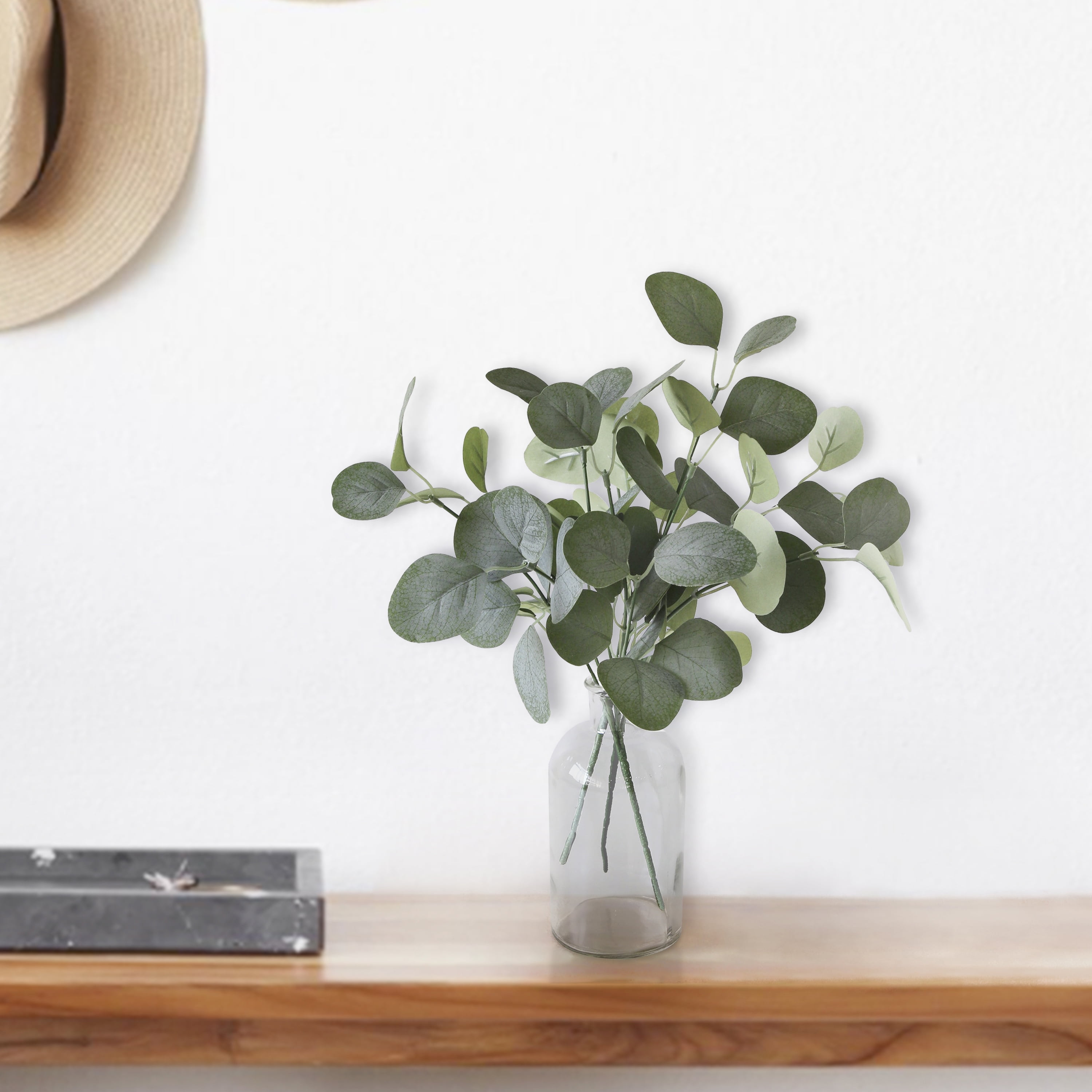 13-inch Artificial Silk Green Silver Dollar Eucalyptus Greenery Pick, for Indoor Use, by Mainstays