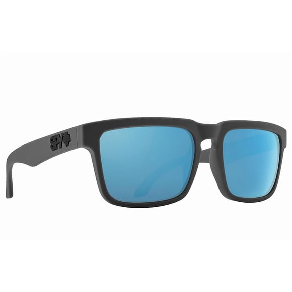 Sunglasses SPY Helm Soft Matte Dark Gray w/ Happy Gray Green Polarized w/ LT Blue Mirror