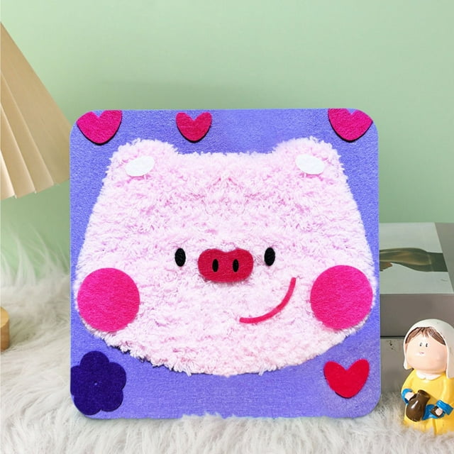 Children's Wool Craft Kit Handmade Wool Painting And Embroidery Children's Animal Poking Fun Children's Material Package Puzzle