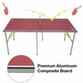 thumbnail image 3 of DOUBLE FISH 6ft Mid-Size Foldable Portable Ping Pong Table Indoor Outdoor Game Set with Net 2 Paddles 3 Balls red color, 3 of 10