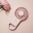 thumbnail image 4 of Mini Handheld Fan, Portable Personal Cooling Fan with Carabiner Clip, Rechargeable 3 Speed Buckle Hand Fan, Lightweight Pocket Size Hanging Buckle Fan, Battery Operated Small Hand Fan, Pink, 4 of 5