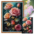 thumbnail image 1 of Hilo Algodón Ecológico Bordado Ilustraciones Punto Cruz Con Rosas Impresas 11CT 40x60cm, 1 of 9