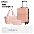 thumbnail image 5 of LONG VACATION 3 Piece Carry On Luggage 20 Inch Suitcase with Spinner Wheels, ABS+PC Hardshell Suitcase set with TSA Lock & YKK Zipper, Pink, 5 of 7