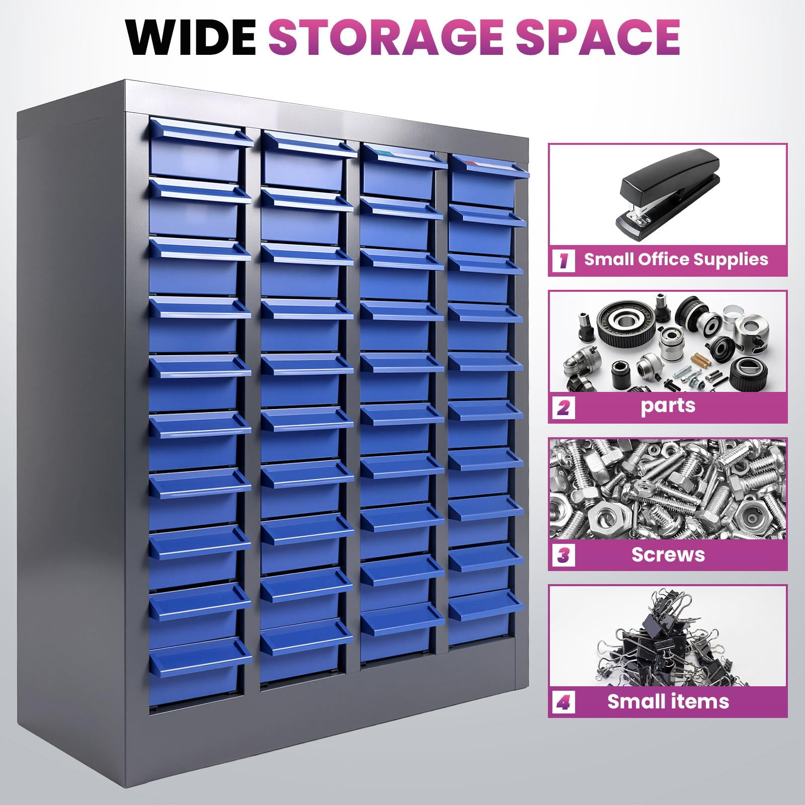 Knpot 2*1*1FT Heavy Organizer Part Cabinet, Bolt and Nut Tool Storage Cabinet with Labels, 40 drawers parts cabinet bolt for Garage Store Workshop