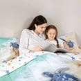 thumbnail image 4 of Manfei Beach Sea Turtle Twin Comforter Sets for Kids Boys and Girls, Romantic Coastal Print Bedding Set, Stars Reversible 2pcs, 1 Comforter and 1 Pillowcase, 4 of 6