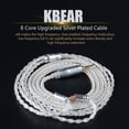 thumbnail image 1 of KBEAR 2.5/3.5mm 2Pin/MMCX/Bending Silver Plated 8 Core Earphones Balance Cable, 1 of 10