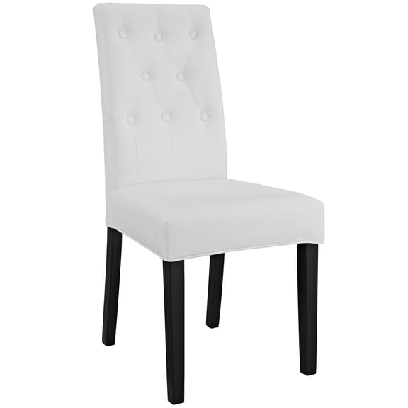 Hawthorne Collections 19.5" Modern Faux Leather/Wood Dining Side Chair in Black