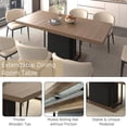 thumbnail image 2 of 63"-79" Dining Table Set for 4, 5 Pieces Extendable Dining Table and 4 Yellow Tufted Chairs Set for 4, Modern Large Expandable Dining Room Table with Rectangle Wood Top & Black Sturdy Base, 2 of 7
