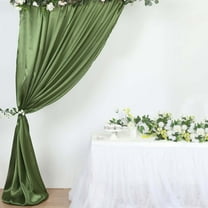 Efavormart 8ftx10ft Olive Green Satin Curtain Panel Backdrop Drapes, Photo Booth Backdrop With Rod Pocket