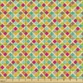 thumbnail image 2 of Retro Fabric by the Yard, Geometric Ornament in Lively Colors and Checkered Mosaic Design, Decorative Upholstery Fabric for Sofas and Home Accents, Multicolor by Ambesonne, 2 of 5