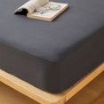 Cotton Fitted Sheet with Elastic Bands Solid Color Non Slip Durable