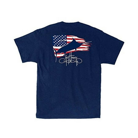 - Guy Harvey Mens PATRIOT MENS S/S T, Navy , 2X
