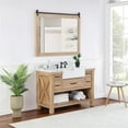 thumbnail image 3 of Villareal 48" Single White Farmhouse Bath Vanity in Weathered Pine Wood & Mirror, 3 of 11