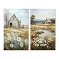 thumbnail image 2 of Designart "Quiet Retreat at the Farmhouse II" Farm Wall Art Set Of 2 - White Landscapes Wall Decor Set Of 2, 2 of 7