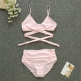 thumbnail image 3 of Sakmal Bikinis Swimsuits for Women 2025 Two Piece Sets Pink Twist Front High Waisted Swimwear Push Up Triangle Swimsuit Sets, 3 of 6