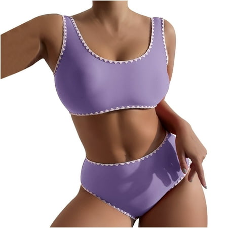 

Women s Split Swimsuit Two-piece Sets Stretchy Sport Swimwear Bra And Thong