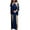 01 Navy, variant on YueHuiYing Women's 2 Piece Outfits Sets Button Down Half Sleeve Shirts and Long Pants Casual Vacation Loungewear