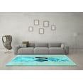 thumbnail image 3 of Ahgly Company Indoor Rectangle Abstract Light Blue Modern Area Rugs, 7' x 10', 3 of 4