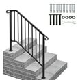 thumbnail image 2 of BaytoCare 4-Step Picket Black Wrought Iron Handrail, 2 of 11