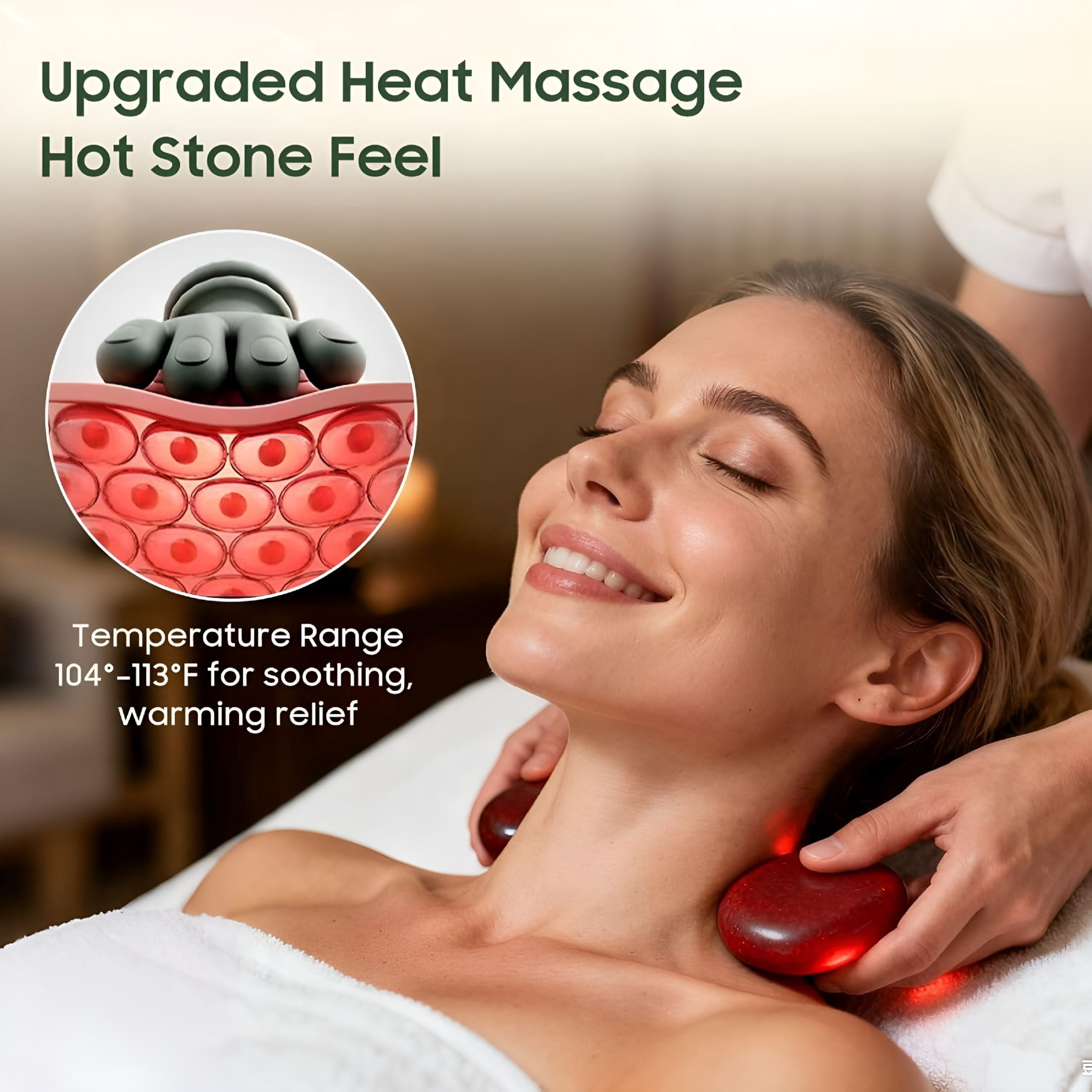 XIRQI Neck Massager with Heat – Shiatsu Deep Tissue Massage for Back, Neck Massager for Pain Relief Deep Tissue ,Shoulder& Cervical Pain Relief