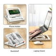 thumbnail image 2 of Mistaha Support pour Ordinateur Portable, Surélevé Pliable pour Bloc-Notes, de Bureau, Hauteur Réglable, Élévateur pour Ordinateur Portable, Support de Refroidissement pour Ordinateur Portable Tablette Clavier, 2 of 7