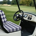 thumbnail image 4 of FUIALDOLG Front and Back Seat Cover Universal Fit for Club Car Precedent Golf Cart Blue Scottish Cage Print Breathable Golf Cart Bench Seat Covers for Women Men Washable, 4 of 8
