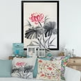 thumbnail image 3 of Designart 'Two Monochrome Leaves With Lotus Flower' Traditional Framed Art Print, 3 of 4