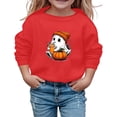 thumbnail image 2 of Boys Sweatshirts Boys Girls Halloween Crew Neck Sweatshirt Long Sleeve Casual Hoodless Top Red 5-6 Years, 2 of 4